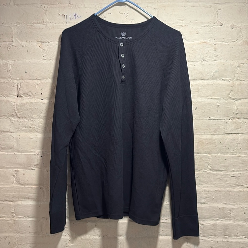 Mack Weldon black thermal Henley size M